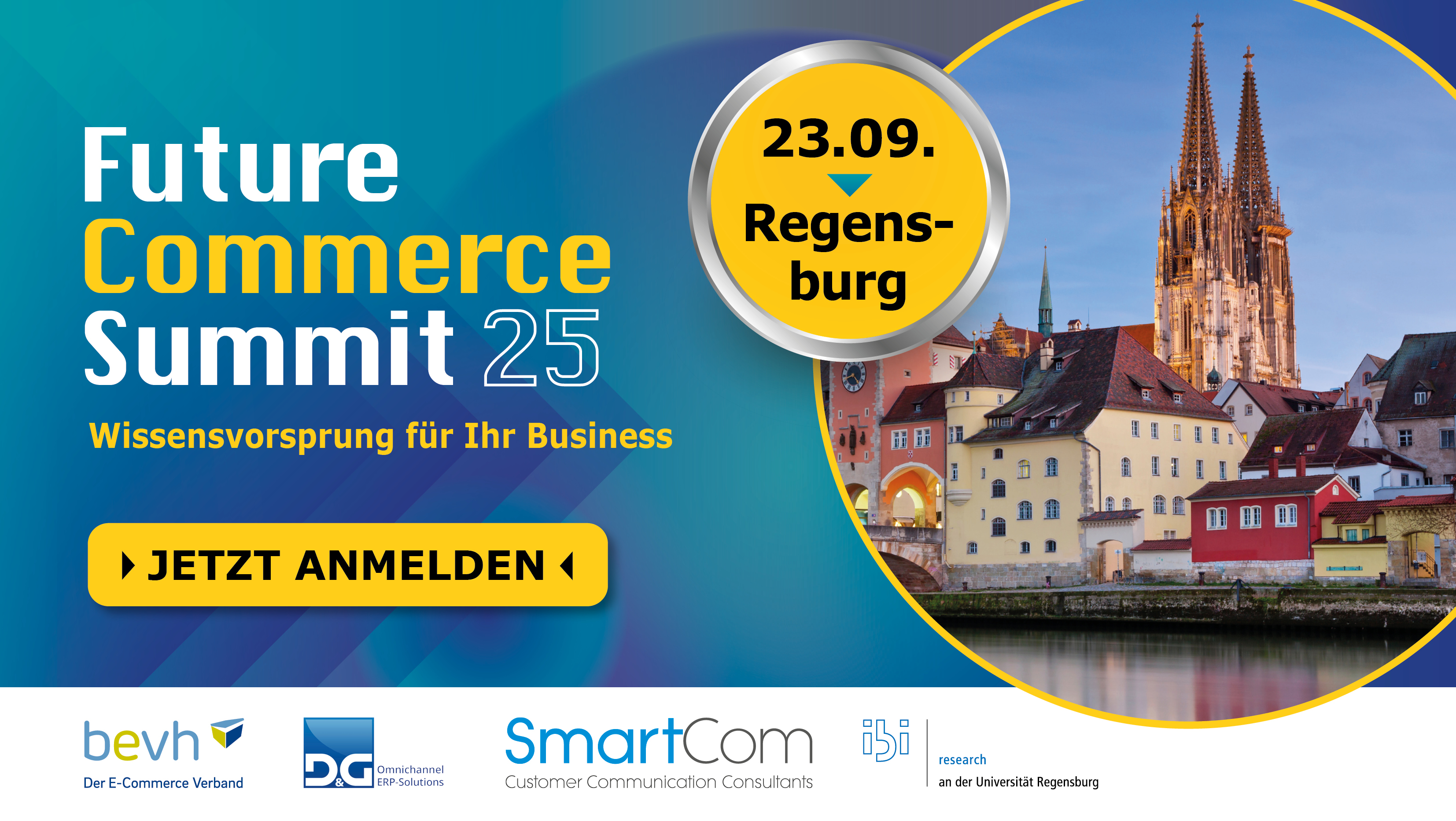 Banner Veranstaltung Future Commerce Summit 25 am 23.09. in Regensburg