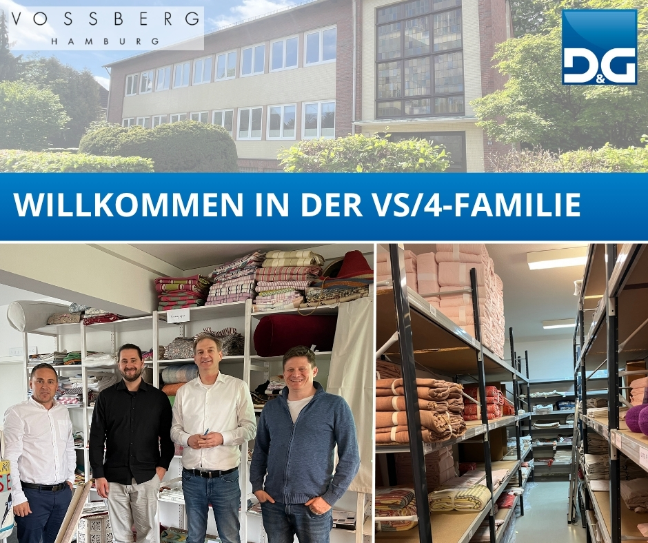 Collage Firma Vossberg + Lager Vossberg mit Mitarbeiter D&G  + Vossberg